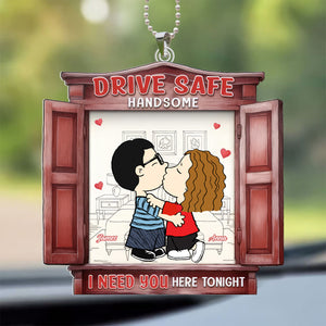 Drive Safe Handsome Peanuts - Personalized Car Ornament - Gift For Couple, Husband Wife, Anniversary, Engagement, Wedding, Marriage Gift - GR9 NH96