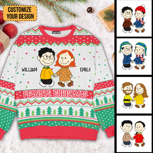 Peanut Christmas - Personalized Ugly Sweatshirt - Gift For Couple, Husband Wife, Anniversary CL43 NH96