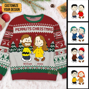 Peanuts Christmas - Personalized Ugly Sweatshirt - Gift For Couple, Husband Wife, Anniversary CL43 NH96