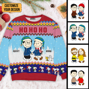 Peanuts Merry Christmas Peanut  - Personalized Ugly Sweatshirt - Gift For Couple, Husband Wife, Anniversary CL43 NH96