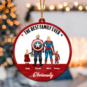 Custom Title The Superhero Family - Gift For Family - Personalized Wood Ornament - CL02 NA94