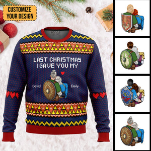 Last Christmas I Gave You My Heart Zelda - Personalized Ugly Sweatshirt - Gift For Couple, Husband Wife, AnniversaryCL32 NH96