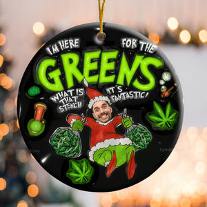 It's Fantastic I'm Here For The Greens - Gift For Family Members - Personalized Ceramic Ornament - NA94