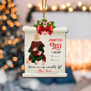 My Naughty List - Gift for Couples - Personalized Wood Ornament - CL28 NH96