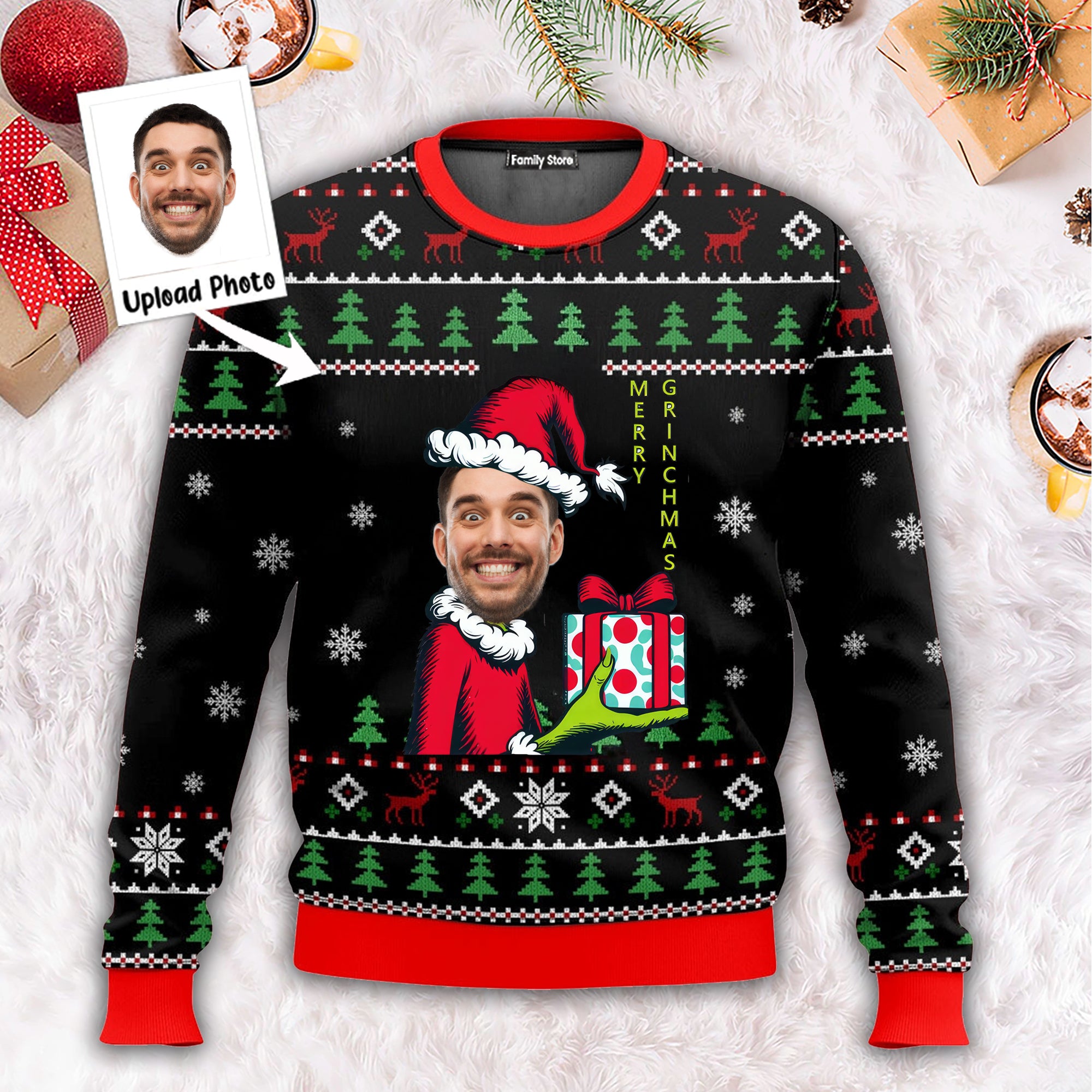 All I Want For Christmas Is A Gift From Grinch - Personalized Ugly Sweater NA94