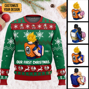 Our First Christmas Dragon Ball - Gift For Couples - Personalized Ugly Sweater - CL18 NH96