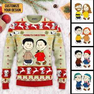 Peanuts Christmas - Personalized Ugly Sweatshirt - Gift For Couple, Husband Wife, Anniversary CL43 NH96