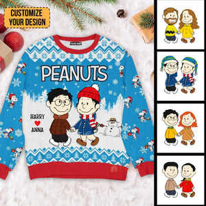 Peanuts Getting Together This Holiday - Personalized Ugly Sweatshirt - Gift For Couple, Husband Wife, Anniversary, Engagement NH96