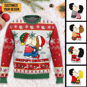 Lovely Snoopopy Christmas Peanuts- Personalized Ugly Sweatshirt - Gift For Couple, Husband Wife, Anniversary CL45 NH96