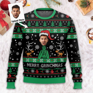 Grinch Merry Greenmas With Me And Max - Gift For Family Members, Friends - Personalized Ugly Sweater NA94