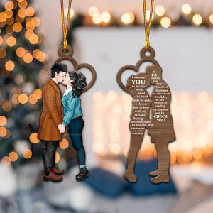 Side View I Choose You - Gift for Couples - Personalized Wood Ornament - CL30 NH96