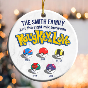 Pokemon Family Just The Right Mix Between Naughty And Love - Gift For Family - Personalized Ceramic Ornament - CL10 NA94