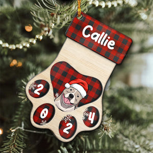 Christmas Dogs Woof Woof - Personalized Wood Ornament - Gift For Dog Lovers - CLP09 NA94