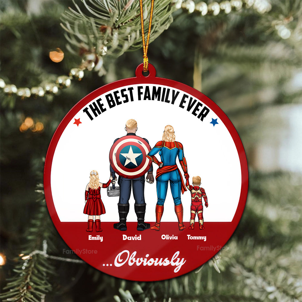 Custom Title The Superhero Family - Gift For Family - Personalized Wood Ornament - CL02 NA94