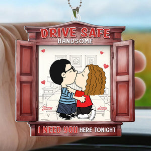 Take Care On The Road, Handsome Peanuts - Personalized Car Ornament - Gift For Couple, Husband Wife, Anniversary, Engagement, Wedding, Marriage Gift - GR9 NH96