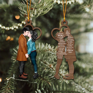 Side View I Choose You - Gift for Couples - Personalized Wood Ornament - CL30 NH96