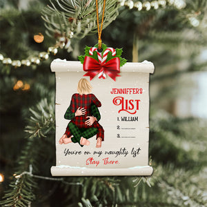 My Naughty List - Gift for Couples - Personalized Wood Ornament - CL28 NH96