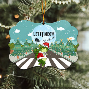 Let It Meow Grinch Cats- Gift For Cat Lover, Pet Lovers - Personalized Wood Ornament - CL16 NH96