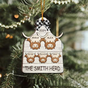 We Have A Herd - Gift For Family - Personalized Wood Ornament - NA94