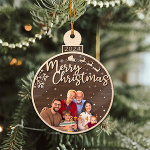 Hohoho Santa Merry Christmas - Gift For Family - Personalized Wood Ornament NA94