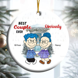 Best Couple Ever Obvicusly Personalized Ceramic Ornament - Gift For Couple, Husband Wife, Anniversary, Engagement, Wedding, Marriage Gift CL43 NH96