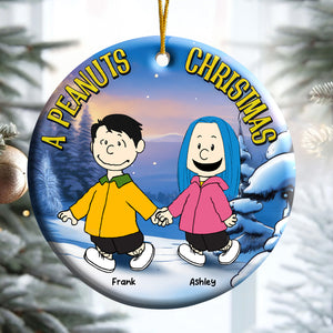 A Peanuts Christmas - Personalized  Ceramic Ornament - Gift For Couple, Husband Wife, Anniversary, Engagement, Wedding, Marriage Gift - CL48 NH96