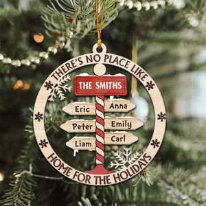 There Is No Place Like Home For The Holidays - Gift For Family - Personalized Wood Ornament - NA94