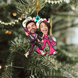 Custom Photo Fashion Doll Couple - Funny Gift For Couple - Personalized Wood Ornament - NH96