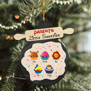 Parents Little Sweeties - Gift For Family - Personalized Wood Ornament - CL31 NA94