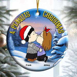 A Peanuts Christmas - Personalized  Ceramic Ornament - Gift For Couple, Husband Wife, Anniversary, Engagement, Wedding, Marriage Gift - CL45 NH96