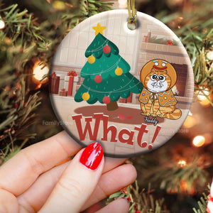 Knocked Down The Christmas Tree - Gift For Cat Lover, Pet Lovers - Personalized Ceramic Ornament - CLP03 NH96