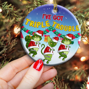 I've Got Many Trouble Grinch Cats- Gift For Cat Lover, Pet Lovers - Personalized Ceramic Ornament - CL16 NH96