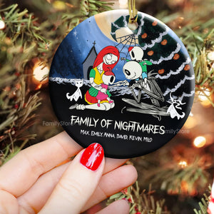 Family Of Nightmare - Gift For Family - Personalized Ceramic Ornament - CL14 NA94