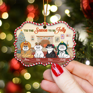 Tis The Season To Be Merry - Gift For Cat Lover, Pet Lovers - Personalized Wood Ornament - CLP03 NH96