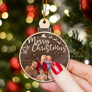 Hohoho Santa Merry Christmas - Gift For Family - Personalized Wood Ornament NA94