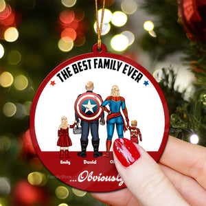 Custom Title The Superhero Family - Gift For Family - Personalized Wood Ornament - CL02 NA94