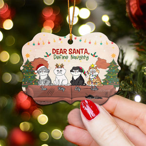 Dear Santa, Define Naughty - Gift For Cat Lover, Pet Lovers - Personalized Wood Ornament - CLP03 NH96