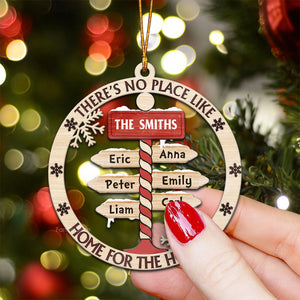 There Is No Place Like Home For The Holidays - Gift For Family - Personalized Wood Ornament - NA94