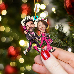 Custom Photo Fashion Doll Couple - Funny Gift For Couple - Personalized Wood Ornament - NH96