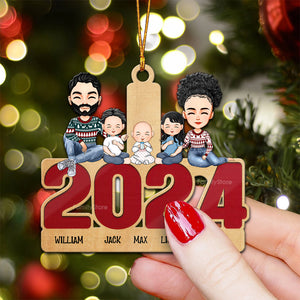 Happy Howlidays With All Our Love - Gift For Family - Personalized Wood Ornament - CL33 NA94