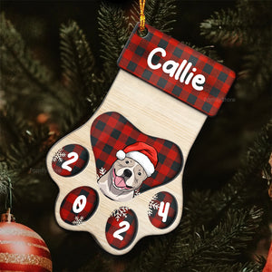 Christmas Dogs Woof Woof - Personalized Wood Ornament - Gift For Dog Lovers - CLP09 NA94