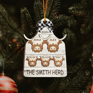 We Have A Herd - Gift For Family - Personalized Wood Ornament - NA94