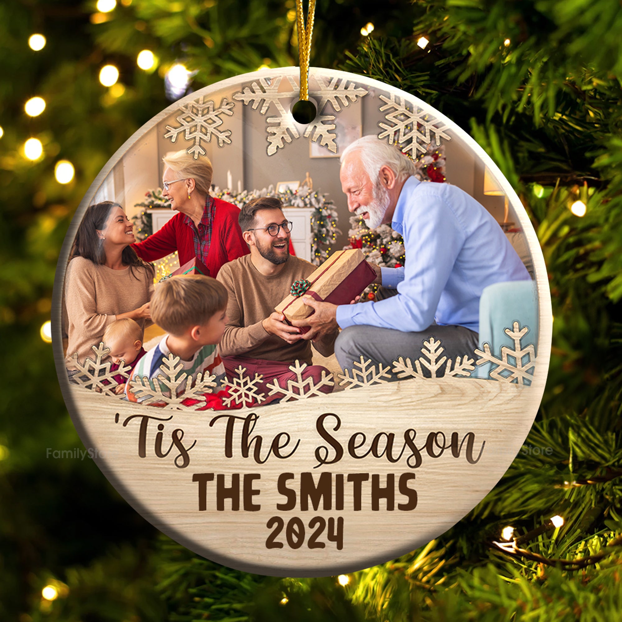 Tis The Season - Gift For Family Members - Personalized Ceramic Ornament NA94