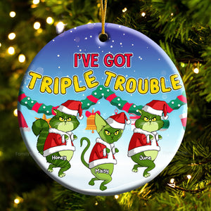 I've Got Many Trouble Grinch Cats- Gift For Cat Lover, Pet Lovers - Personalized Ceramic Ornament - CL16 NH96