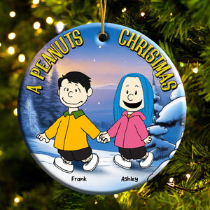 A Peanuts Christmas - Personalized  Ceramic Ornament - Gift For Couple, Husband Wife, Anniversary, Engagement, Wedding, Marriage Gift - CL48 NH96