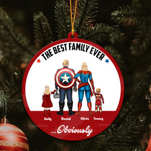 Custom Title The Superhero Family - Gift For Family - Personalized Wood Ornament - CL02 NA94