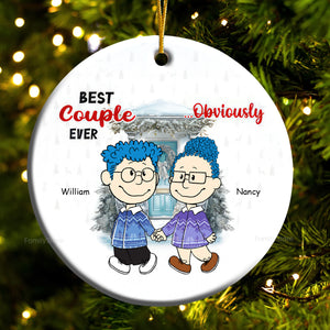 Best Couple Ever Obvicusly Personalized Ceramic Ornament - Gift For Couple, Husband Wife, Anniversary, Engagement, Wedding, Marriage Gift CL43 NH96