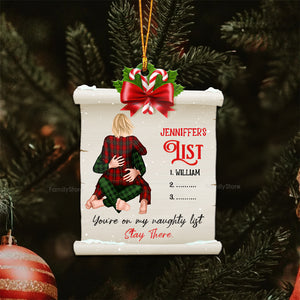 My Naughty List - Gift for Couples - Personalized Wood Ornament - CL28 NH96