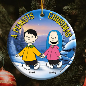 A Peanuts Christmas - Personalized  Ceramic Ornament - Gift For Couple, Husband Wife, Anniversary, Engagement, Wedding, Marriage Gift - CL48 NH96