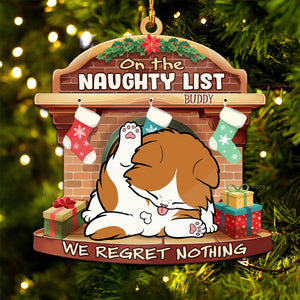 On The Naughty List I Regret Nothing - Gift For Cat Lover, Pet Lovers - Personalized Wood Ornament - CLP10 NH96